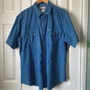 Wrangler Wrancher Men’s Shirt Size XL Blue Diamond.